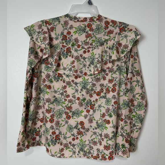 Red Camel long Sleeves Ruffle Button Front Blouse Top Size L - Picture 2 of 10